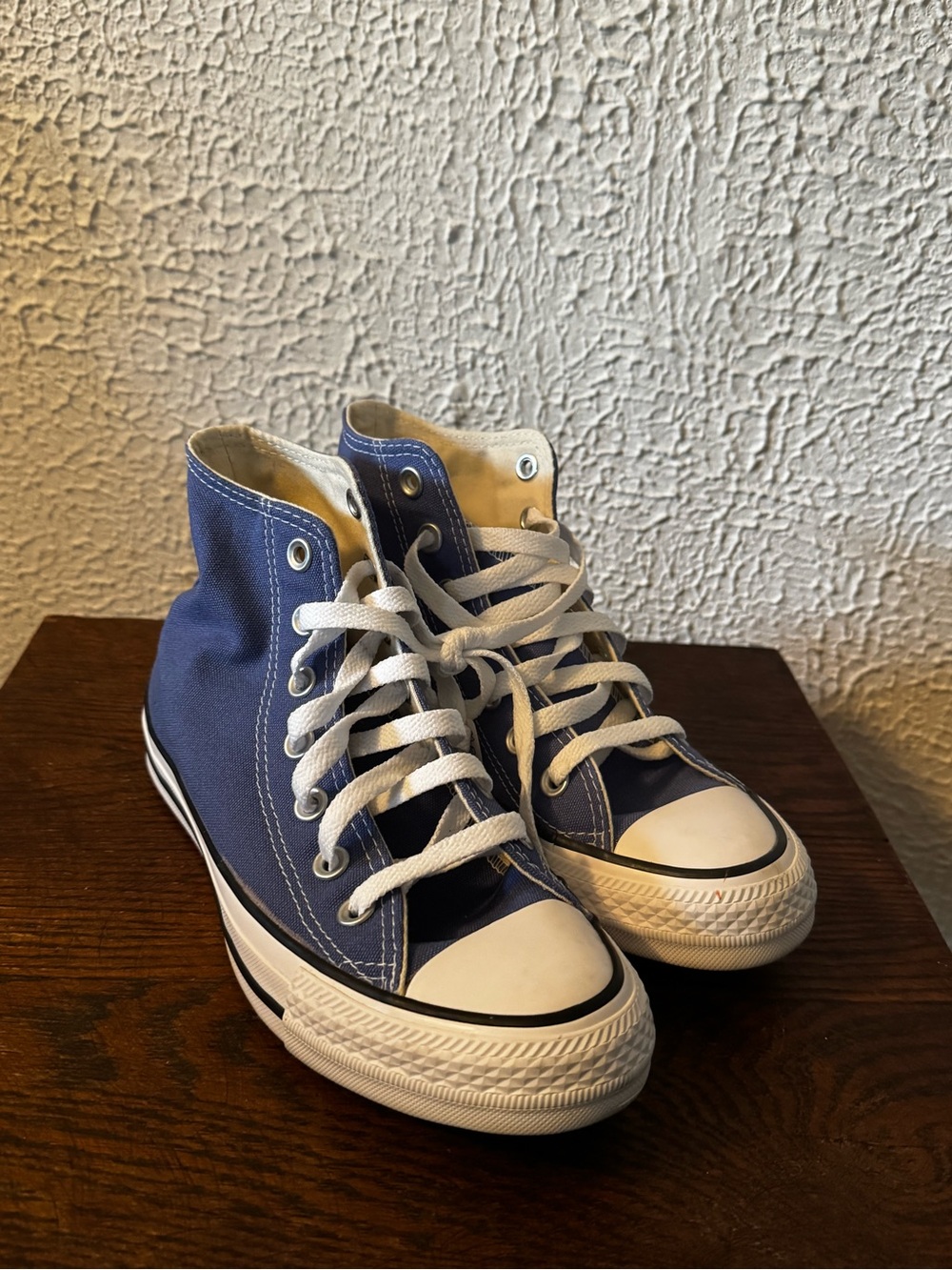Converse High-Top Sneakers in Blue and White